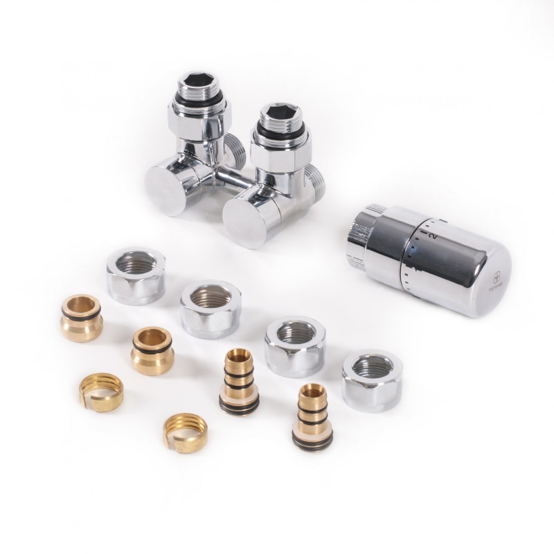 Terma středová rohová termostatická sada s dvojitou zpátečkou G 3/4" Chrome